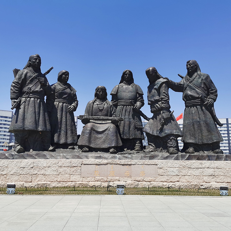 蒙古人物雕塑，大型人物銅雕