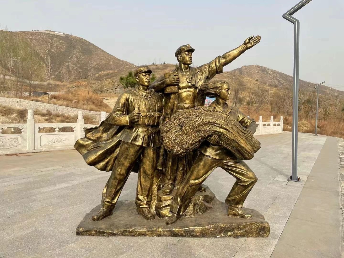 紅色黨建八路軍解放軍紅軍人物鑄銅雕塑大擺件